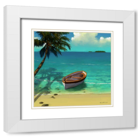 Sailing Serenity III White Modern Wood Framed Art Print with Double Matting by Novak, Rick
