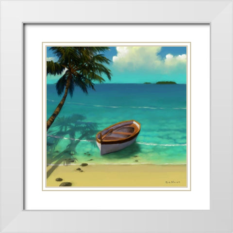 Sailing Serenity III White Modern Wood Framed Art Print with Double Matting by Novak, Rick