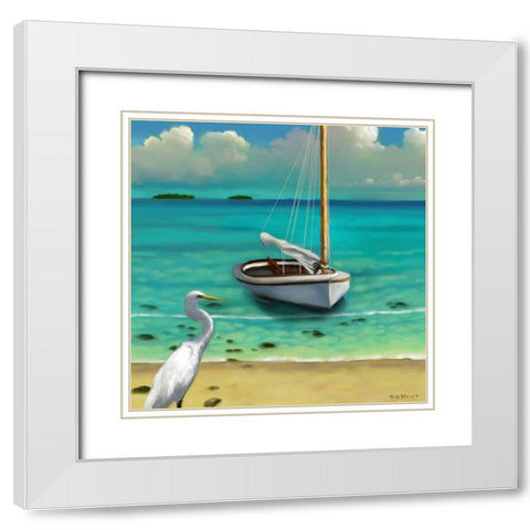 Sailing Serenity IV White Modern Wood Framed Art Print with Double Matting by Novak, Rick