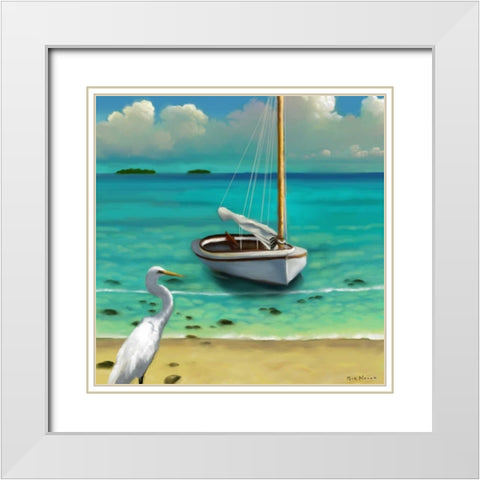 Sailing Serenity IV White Modern Wood Framed Art Print with Double Matting by Novak, Rick