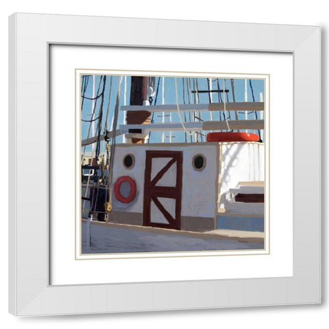 Sailing Serenity V White Modern Wood Framed Art Print with Double Matting by Novak, Rick