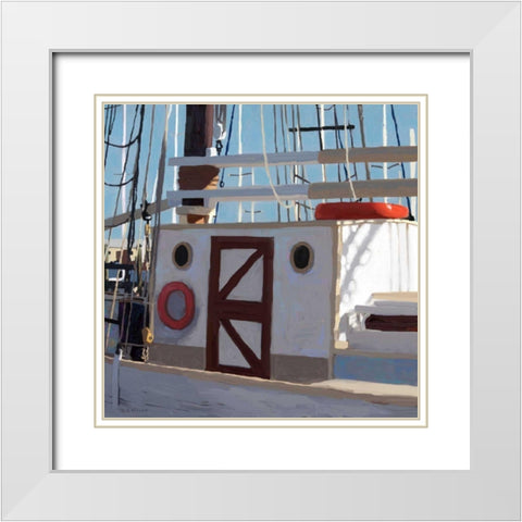 Sailing Serenity V White Modern Wood Framed Art Print with Double Matting by Novak, Rick