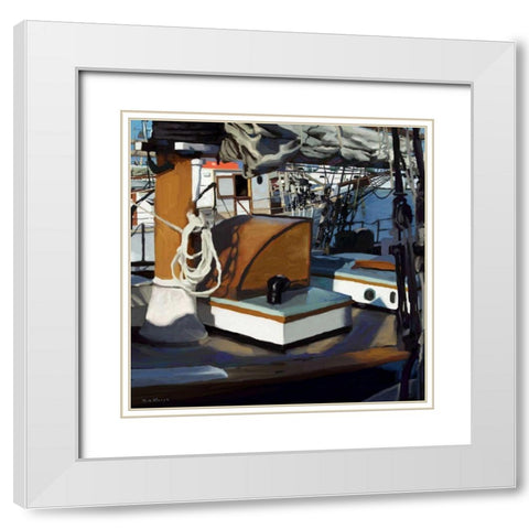 Sailing Serenity VI White Modern Wood Framed Art Print with Double Matting by Novak, Rick