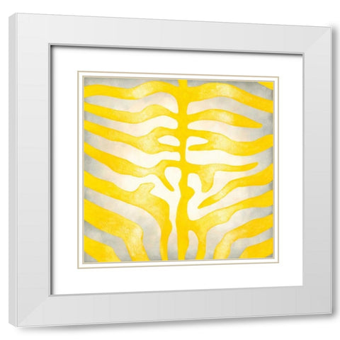 Vibrant Zebra IV White Modern Wood Framed Art Print with Double Matting by Zarris, Chariklia