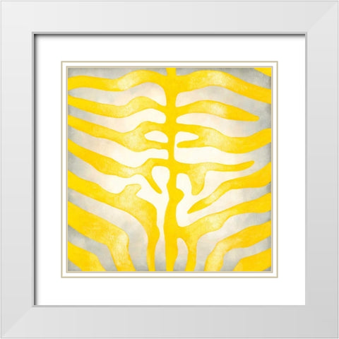 Vibrant Zebra IV White Modern Wood Framed Art Print with Double Matting by Zarris, Chariklia