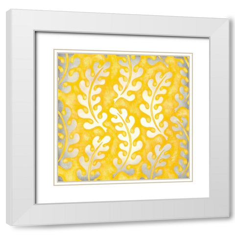 Classical Leaves I White Modern Wood Framed Art Print with Double Matting by Zarris, Chariklia