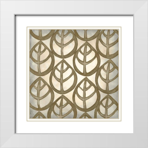 Classical Leaves III White Modern Wood Framed Art Print with Double Matting by Zarris, Chariklia