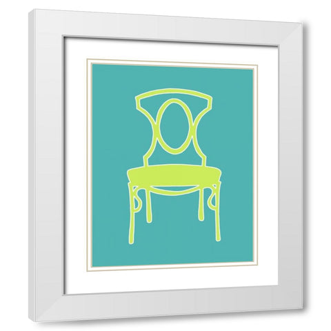 Graphic Chair I White Modern Wood Framed Art Print with Double Matting by Zarris, Chariklia