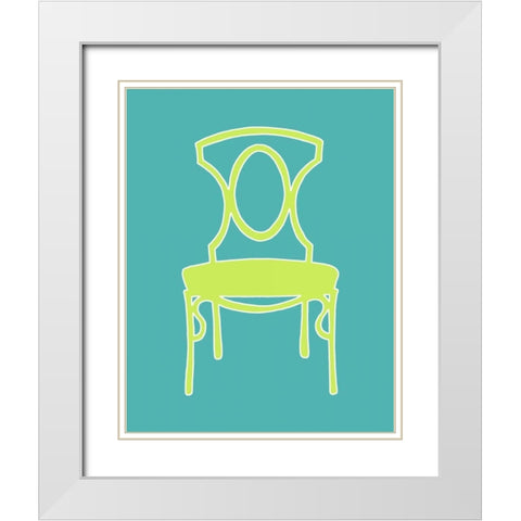 Graphic Chair I White Modern Wood Framed Art Print with Double Matting by Zarris, Chariklia