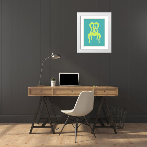 Graphic Chair II White Modern Wood Framed Art Print with Double Matting by Zarris, Chariklia