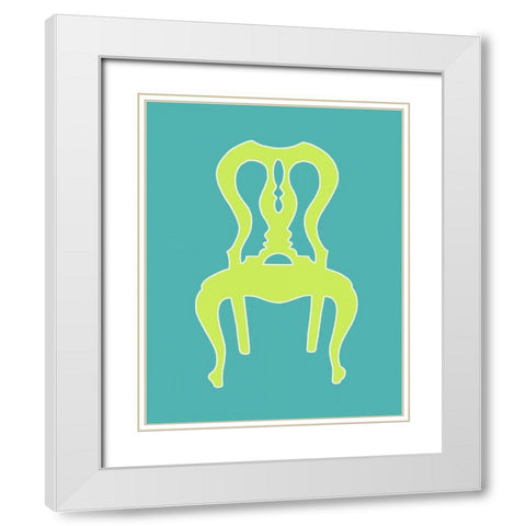 Graphic Chair II White Modern Wood Framed Art Print with Double Matting by Zarris, Chariklia