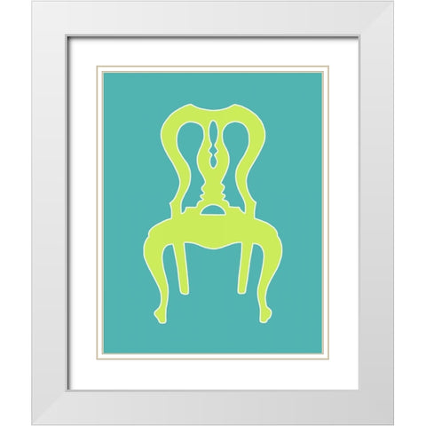 Graphic Chair II White Modern Wood Framed Art Print with Double Matting by Zarris, Chariklia
