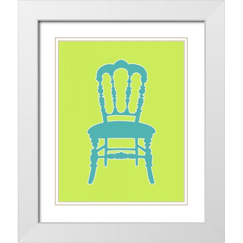 Graphic Chair III White Modern Wood Framed Art Print with Double Matting by Zarris, Chariklia