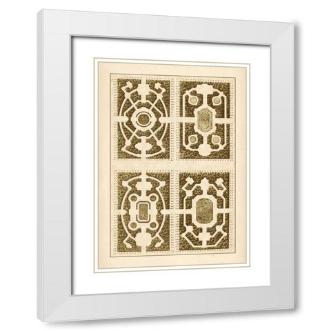 Garden Maze II White Modern Wood Framed Art Print with Double Matting by Blondel