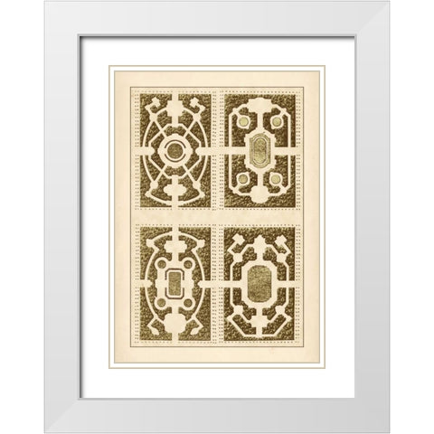 Garden Maze II White Modern Wood Framed Art Print with Double Matting by Blondel