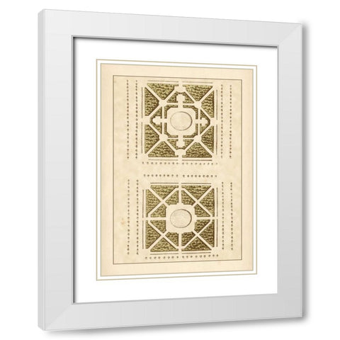 Garden Maze IV White Modern Wood Framed Art Print with Double Matting by Blondel