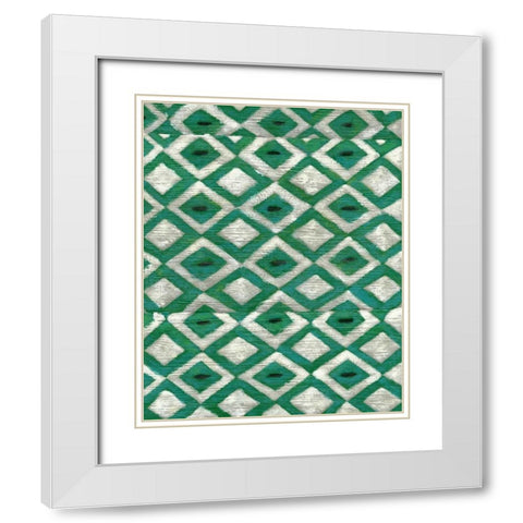 Silk Road Ikat I White Modern Wood Framed Art Print with Double Matting by Zarris, Chariklia