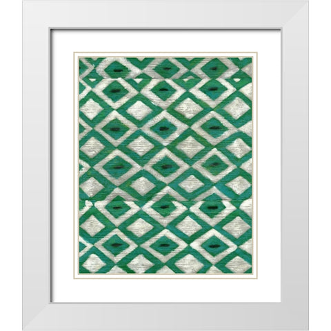 Silk Road Ikat I White Modern Wood Framed Art Print with Double Matting by Zarris, Chariklia