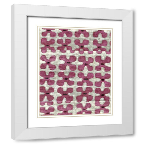 Silk Road Ikat III White Modern Wood Framed Art Print with Double Matting by Zarris, Chariklia