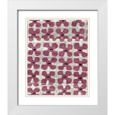 Silk Road Ikat III White Modern Wood Framed Art Print with Double Matting by Zarris, Chariklia