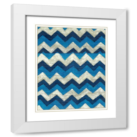 Silk Road Ikat IV White Modern Wood Framed Art Print with Double Matting by Zarris, Chariklia