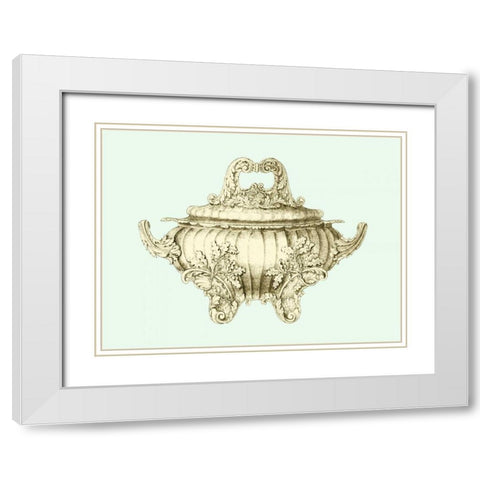 Celadon Porcelain II White Modern Wood Framed Art Print with Double Matting by Vision Studio