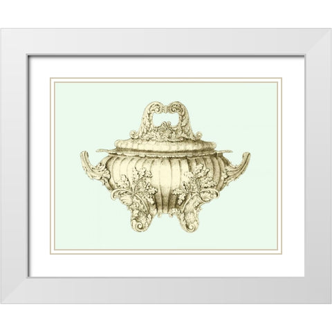 Celadon Porcelain II White Modern Wood Framed Art Print with Double Matting by Vision Studio