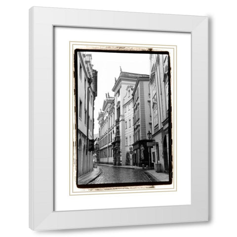 The Streets of Prague II White Modern Wood Framed Art Print with Double Matting by DeNardo, Laura