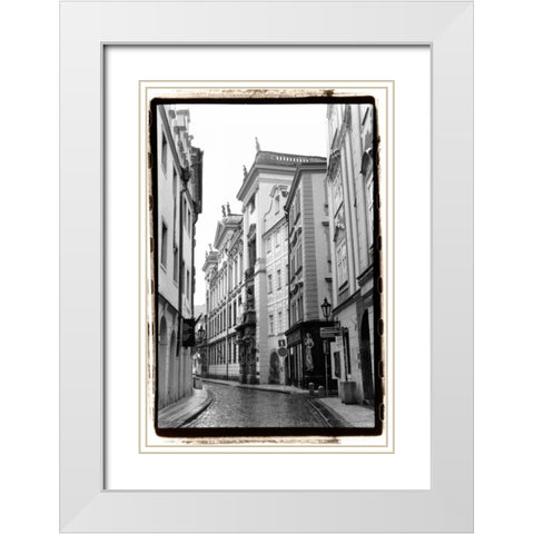 The Streets of Prague II White Modern Wood Framed Art Print with Double Matting by DeNardo, Laura