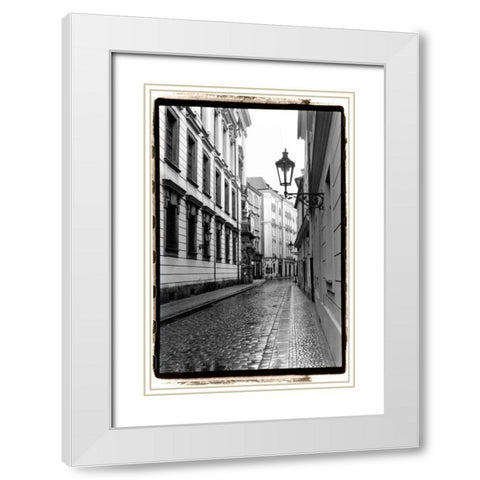 The Streets of Prague III White Modern Wood Framed Art Print with Double Matting by DeNardo, Laura