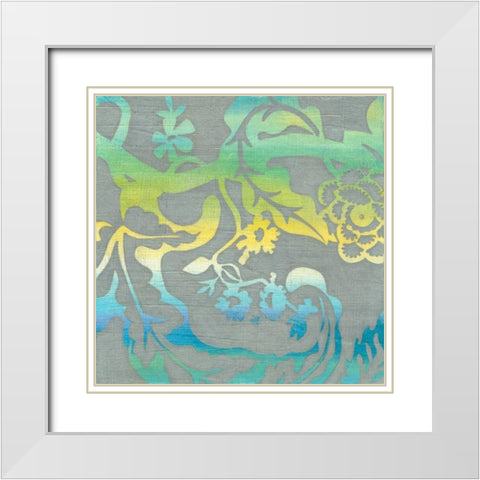 Ombre Garden II White Modern Wood Framed Art Print with Double Matting by Zarris, Chariklia