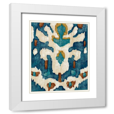 Ocean Ikat IV White Modern Wood Framed Art Print with Double Matting by Zarris, Chariklia