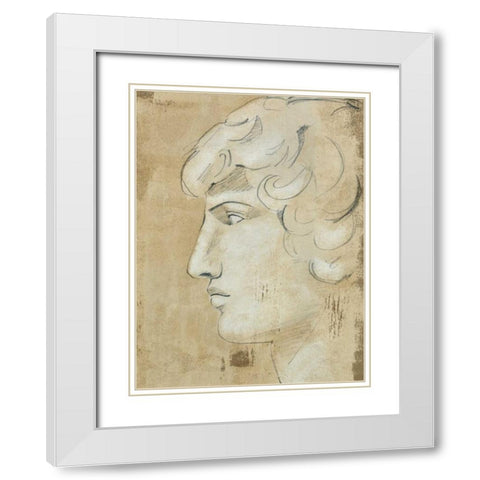 Roman Fresco II White Modern Wood Framed Art Print with Double Matting by Harper, Ethan
