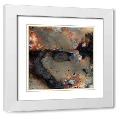 Pangea IV White Modern Wood Framed Art Print with Double Matting by Archie, K.