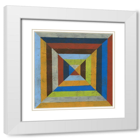 Converge III White Modern Wood Framed Art Print with Double Matting by Vess, June Erica