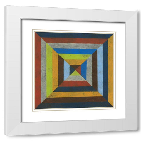 Converge IV White Modern Wood Framed Art Print with Double Matting by Vess, June Erica