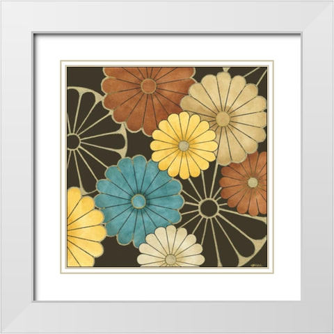 Floral Confetti II White Modern Wood Framed Art Print with Double Matting by Vess, June Erica