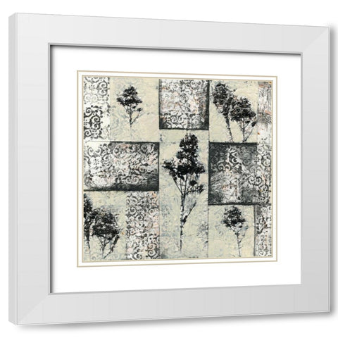 Toile Redone III White Modern Wood Framed Art Print with Double Matting by Goldberger, Jennifer