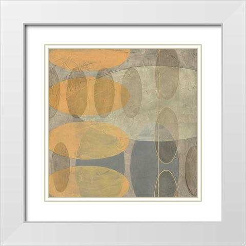 Custom Muted Echos I White Modern Wood Framed Art Print with Double Matting by Goldberger, Jennifer