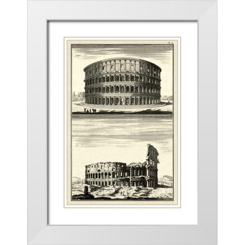 The Colosseum White Modern Wood Framed Art Print with Double Matting by Diderot, Denis
