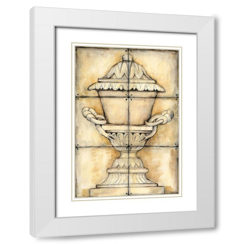 Ceramic Urn I White Modern Wood Framed Art Print with Double Matting by Goldberger, Jennifer