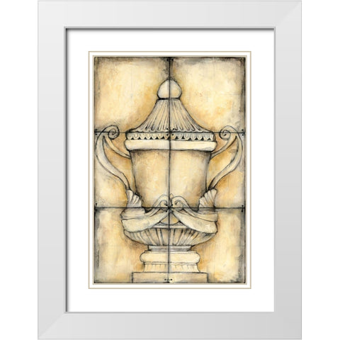 Ceramic Urn II White Modern Wood Framed Art Print with Double Matting by Goldberger, Jennifer