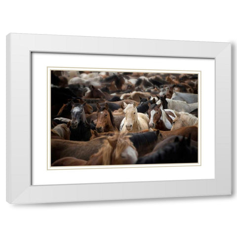 Meeting Place White Modern Wood Framed Art Print with Double Matting by PHBurchett