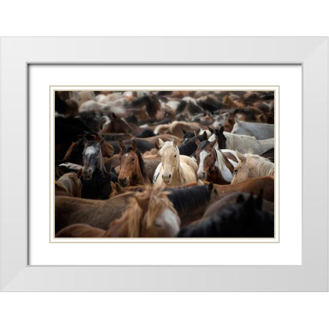 Meeting Place White Modern Wood Framed Art Print with Double Matting by PHBurchett