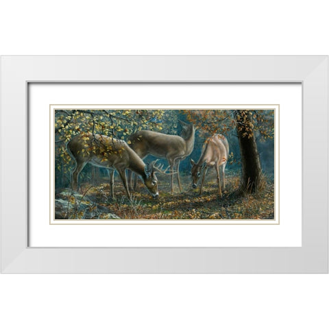 Morning Chatter White Modern Wood Framed Art Print with Double Matting by Mock, Carolyn