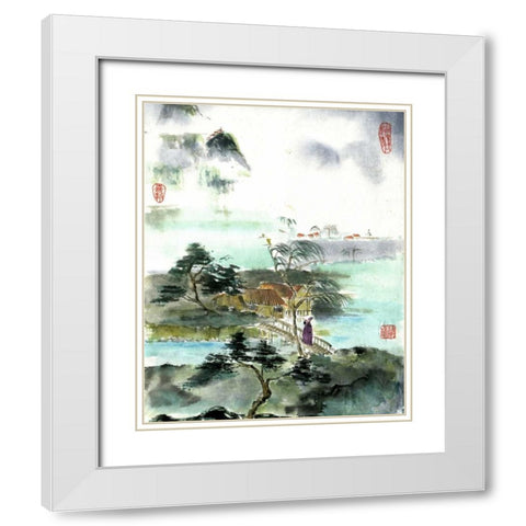 Visitor from Afar White Modern Wood Framed Art Print with Double Matting by Rae, Nan