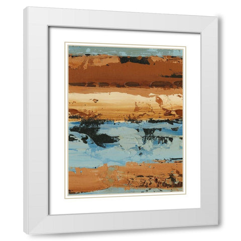 Linear Composition II White Modern Wood Framed Art Print with Double Matting by Harper, Ethan