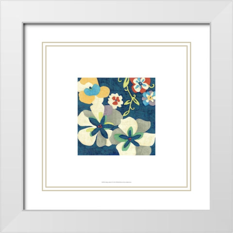 Indigo Garden VI White Modern Wood Framed Art Print with Double Matting by Zarris, Chariklia