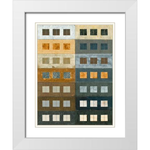 Urban Grid I White Modern Wood Framed Art Print with Double Matting by Archie, Kate