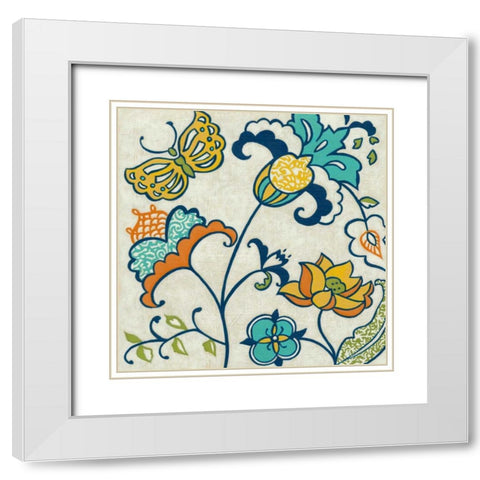 Joyous Garden III White Modern Wood Framed Art Print with Double Matting by Zarris, Chariklia